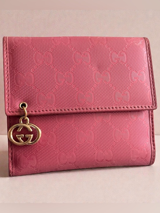 Gucci Handbags - AUTHENTIC Gucci Rose Pink GG Embossed Leather Wallet- FREE COA